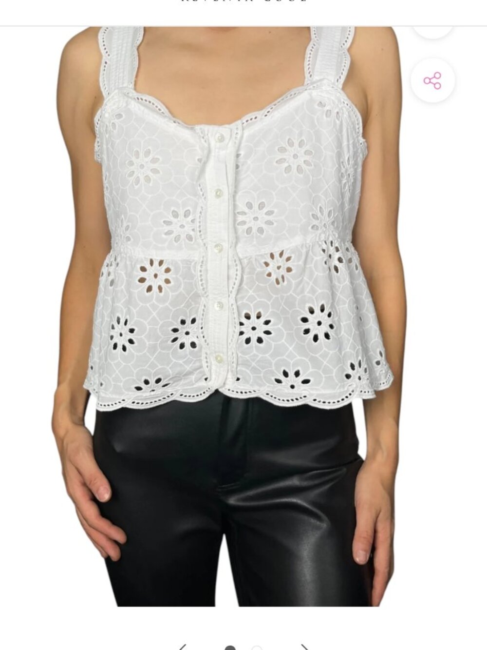 NWT The Kooples White Broderie Anglaise Cotton Crop Top Size 2 MSRP $185